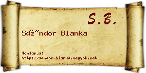 Sándor Bianka névjegykártya