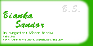 bianka sandor business card
