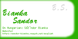 bianka sandor business card